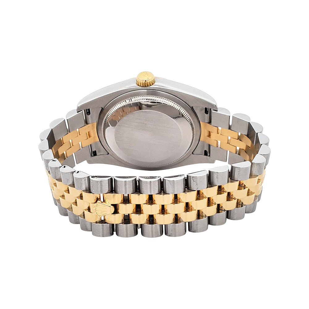 Rolex Datejust Factory Blue Vignette Diamond Dial 2-tone Yellow Gold/Steel Jubilee 36mm Watch 116233 Box/Apr