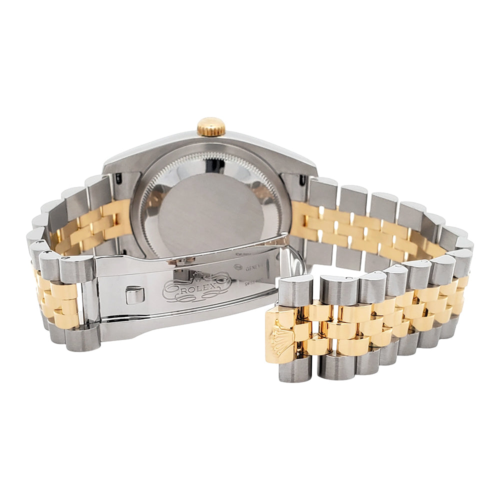 Rolex Datejust 36mm 116233 2-Tone Champagne Roman Dial Jubilee Watch Box Papers