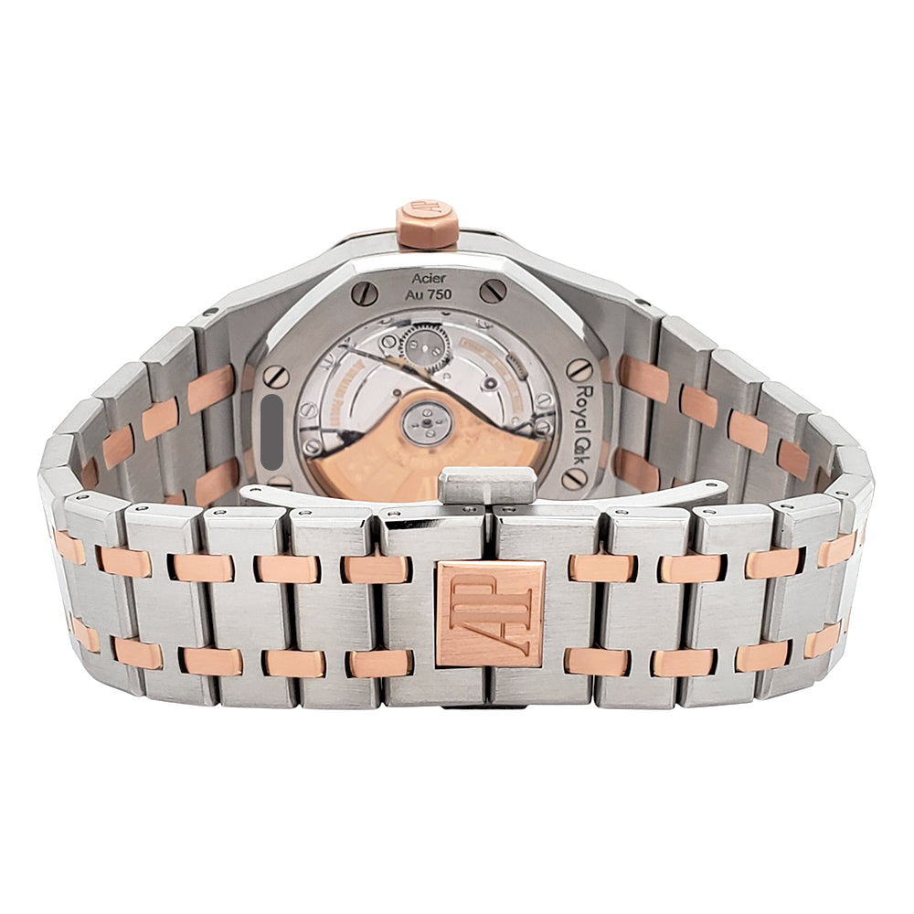 Audemars Piguet Royal Oak 37mm Silver Dial Two-Tone Rose Gold/Steel Watch 15450SR.OO.1256SR.01 Box Papers