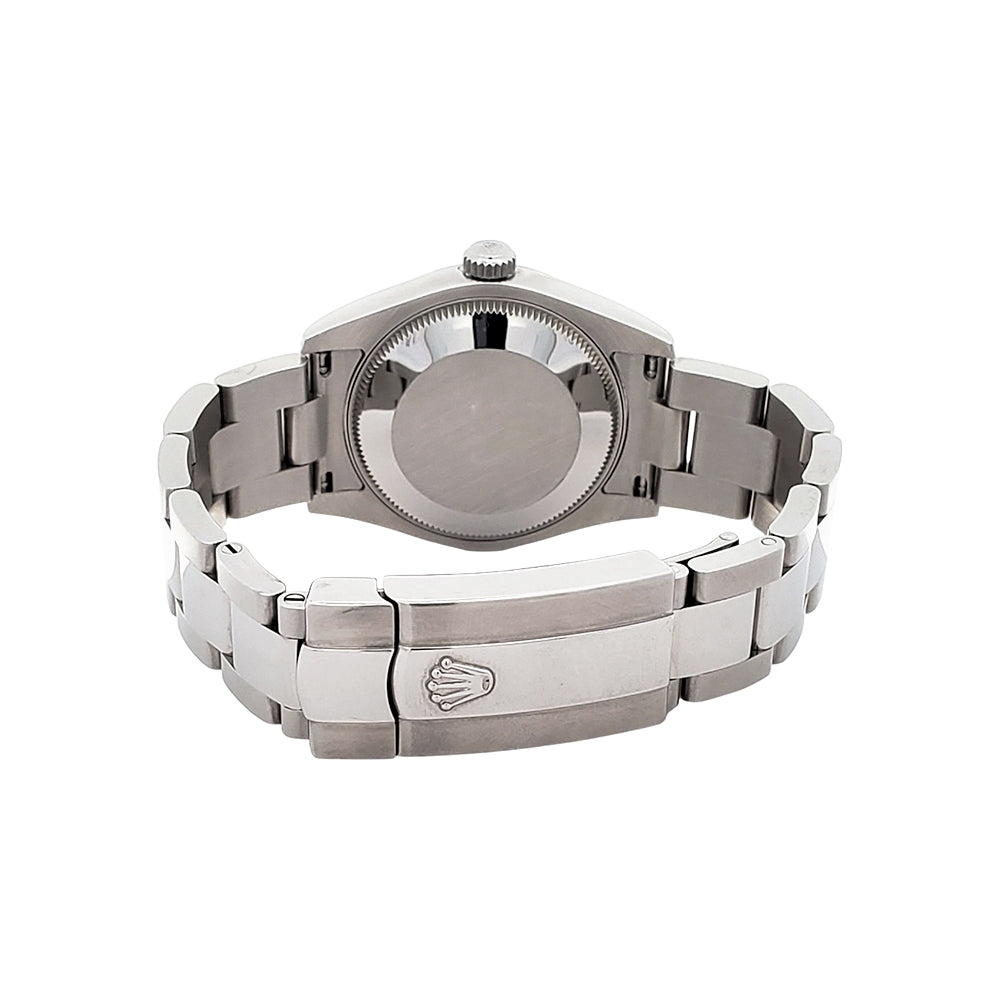 Rolex Datejust Rhodium Floral Dial Steel Oyster Midsize 31mm Watch 178240