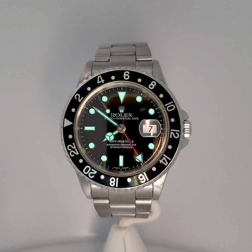 Rolex GMT-Master II 40mm Steel Watch 16710 Papers