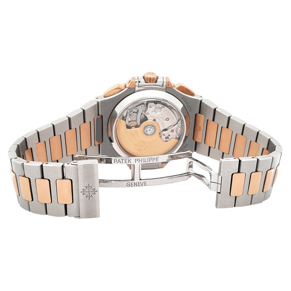 2017 Patek Philippe Nautilus Chronograph 5980/1AR-001 Blue Dial 2-Tone Rose Gold/Steel Watch Box Papers