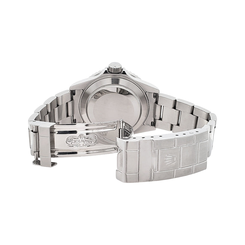 Rolex Submariner Date 40mm Engraved Rehaut Steel Watch 16610 Box Papers