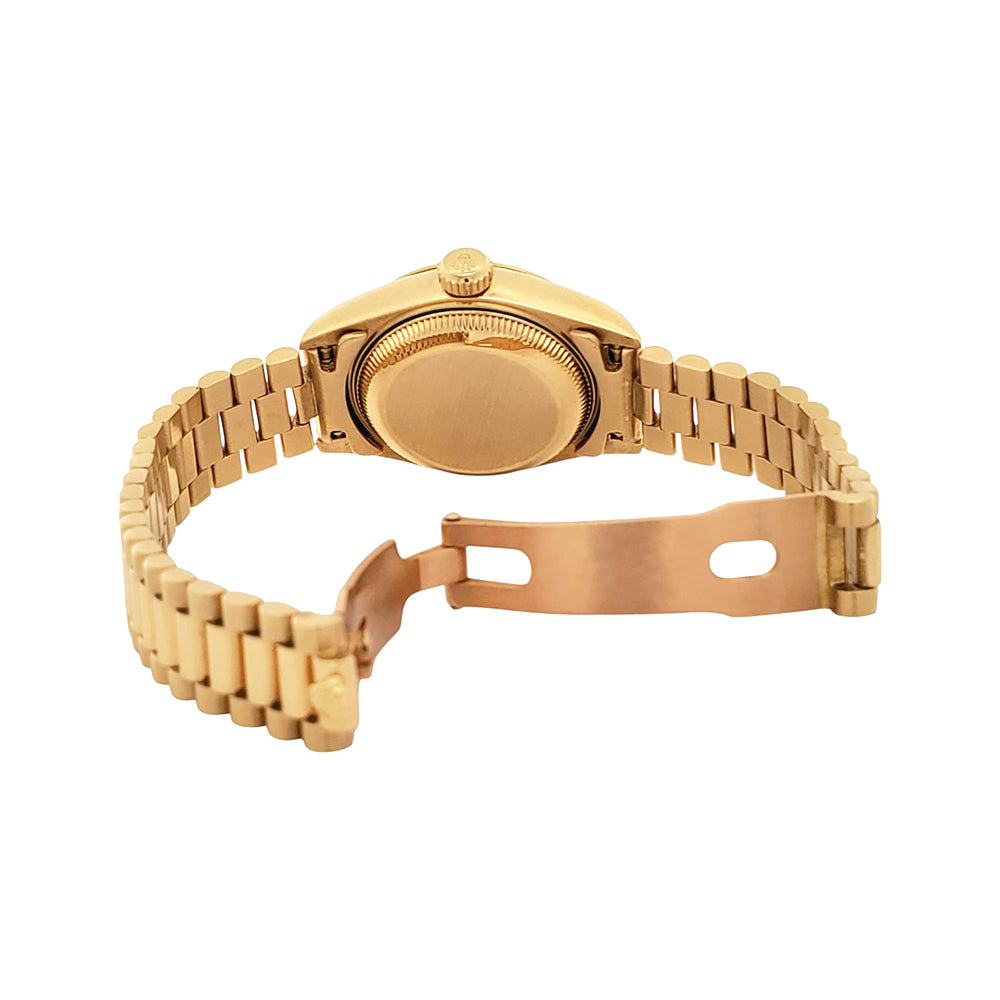 Rolex President Datejust 69178 Factory Black Diamond Dial Yellow Gold 26mm Watch Box Service Papers