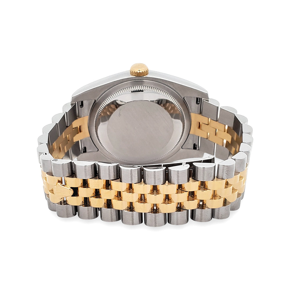 Rolex Datejust 36mm Silver Tuxedo 2-tone Yellow Gold/Steel 116233 Jubilee Watch Box/Apr