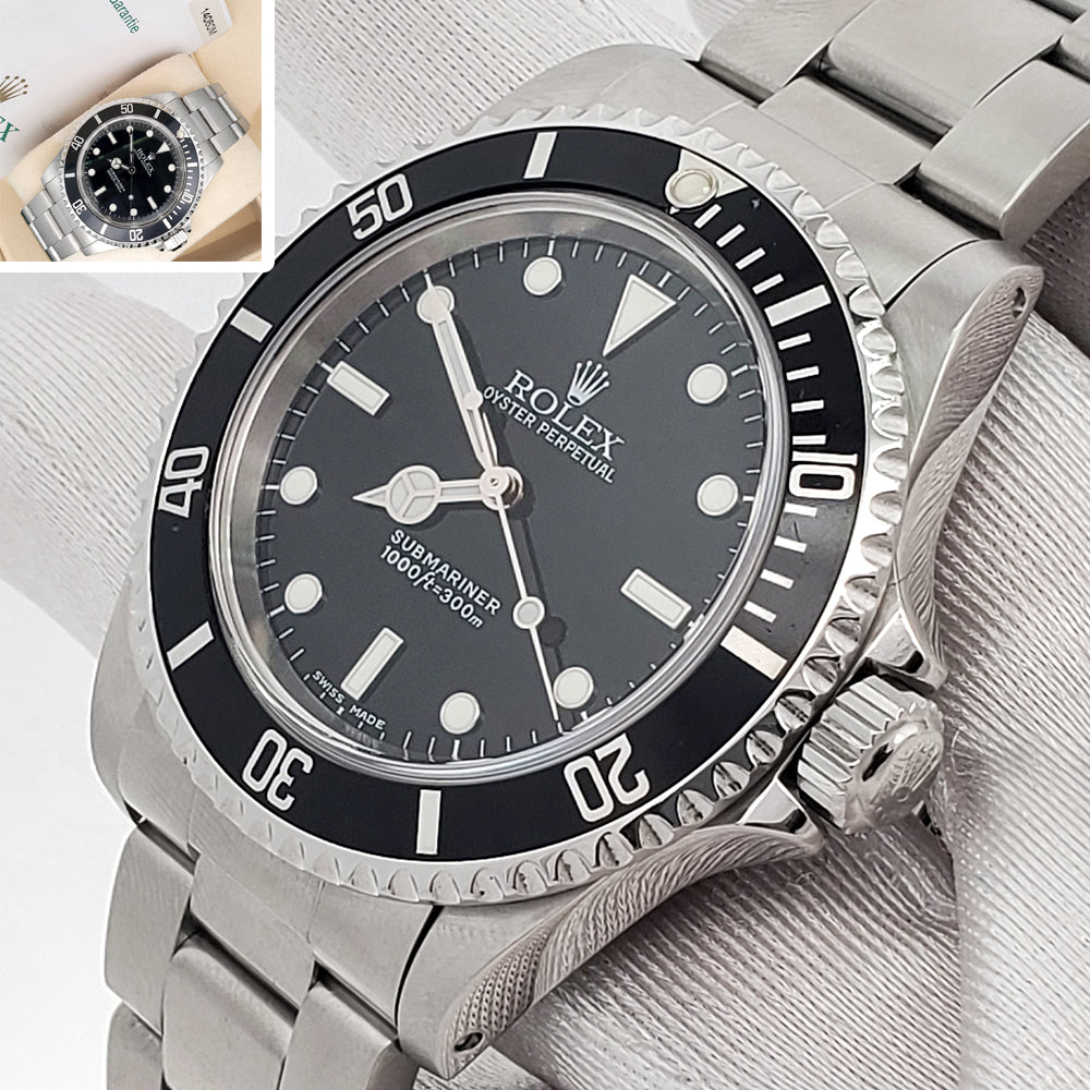 Rolex Submariner No-Date Black Dial Steel 40mm Watch 14060 Box Papers