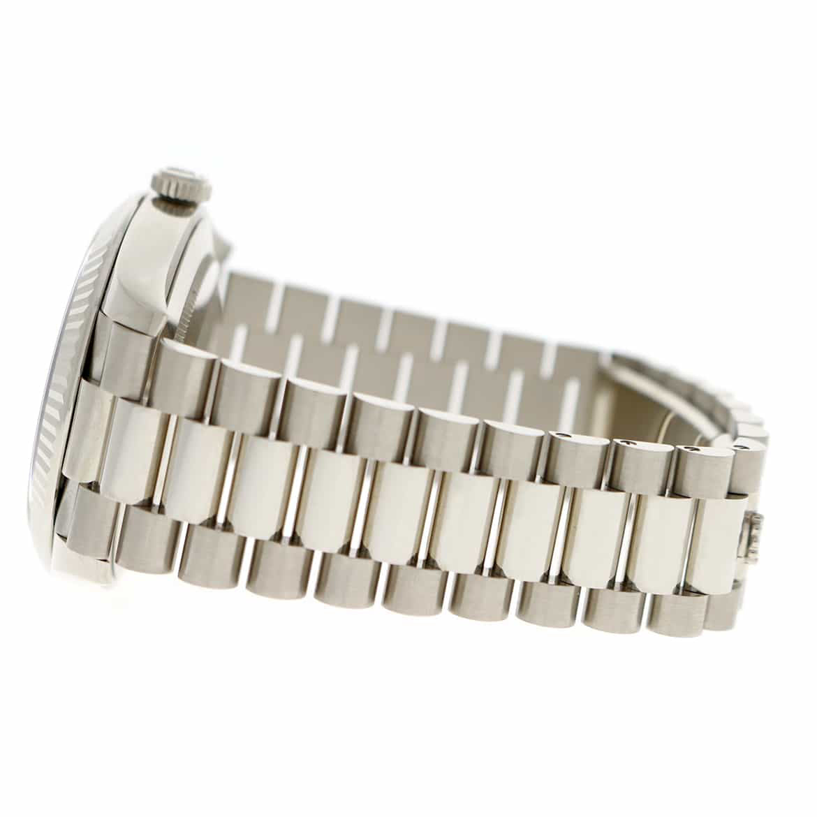 2017 Rolex President Day-Date Silver Stripe Motif Dial White Gold 40mm Watch 228239 Box Papers