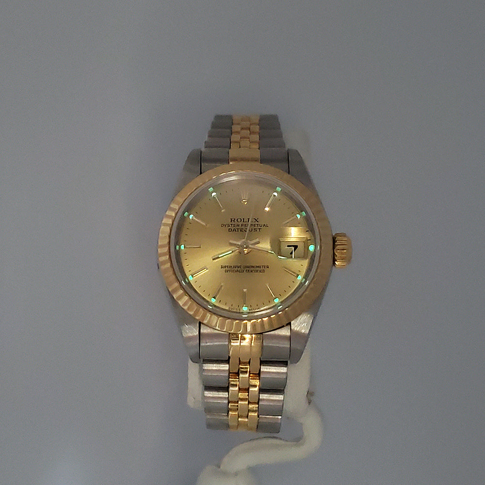 Rolex Datejust 26mm 2-Tone Yellow Gold/Steel Jubilee Watch 79173 Papers/2021 Service Papers