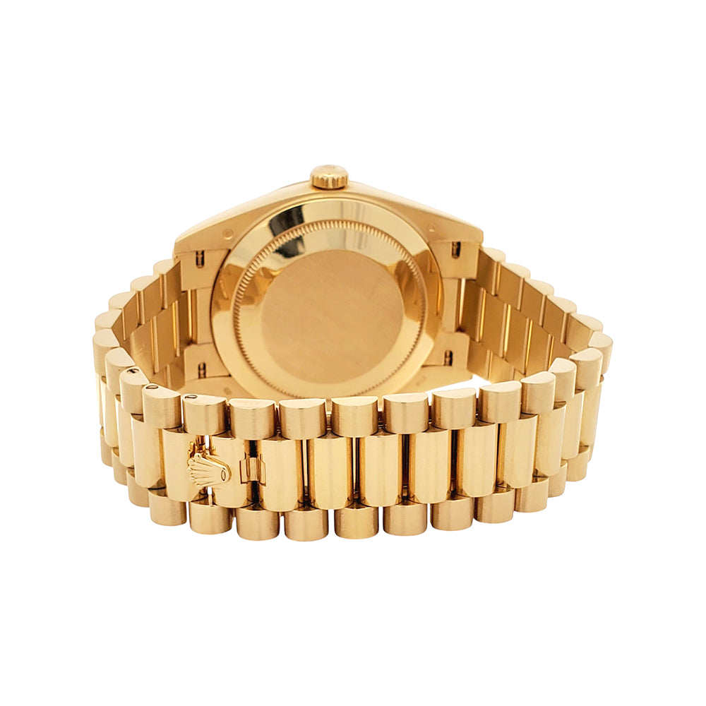 Rolex President Day-Date 40 Yellow Gold Silver Roman Dial Watch 228238 Box Papers