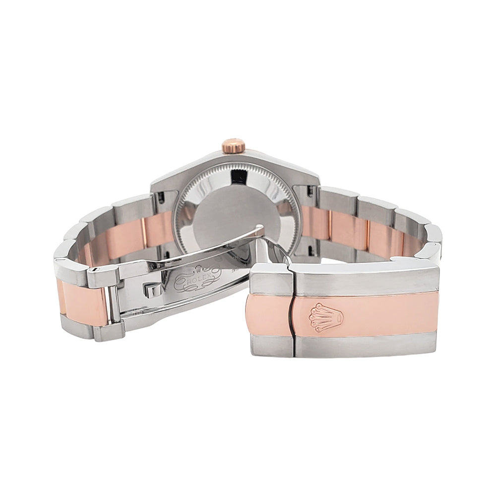 Rolex Datejust 31mm 2-tone Rose Gold/Steel Factory Scattered Diamond Bezel Chocolate VI Roman Watch 178341