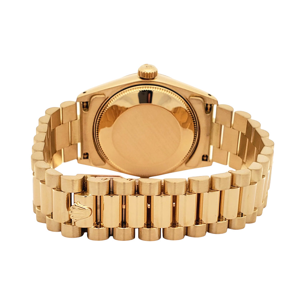 Rolex President Datejust 31mm Factory Champagne Diamond Yellow Gold Watch 68278