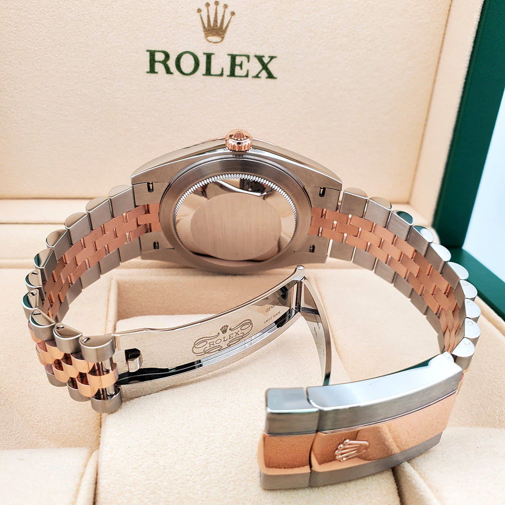 Unworn 2023 Rolex Datejust 41 Wimbledon Dial 2-tone Rose Gold/Steel Jubilee Watch 126331 Box Papers