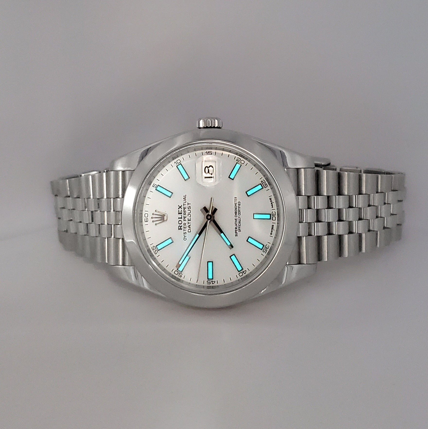 2019 Rolex Datejust 41 126300 White Index Steel Jubilee Watch Box Papers