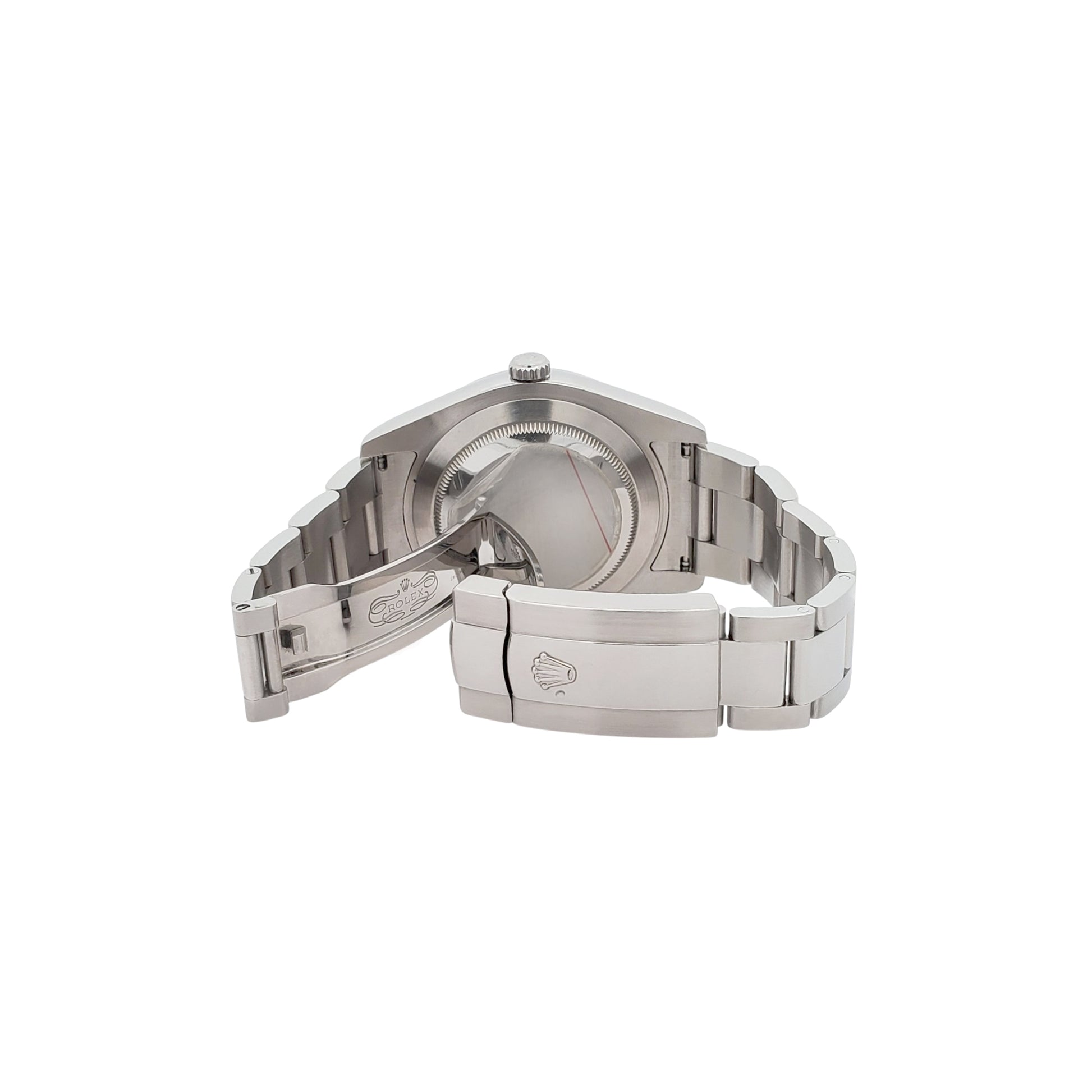 Rolex Datejust II 41mm 116334 White Index White Gold Fluted Bezel Steel Watch Box Papers