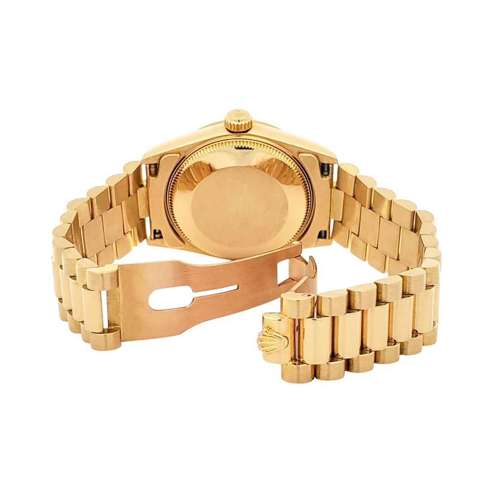 Rolex President Datejust 31mm Factory Champagne Diamond Yellow Gold Watch 68278