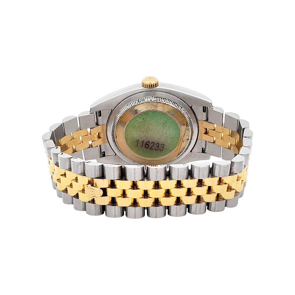 Rolex Datejust 36mm 116233 2-Tone Champagne Roman Dial Jubilee Watch Box Papers
