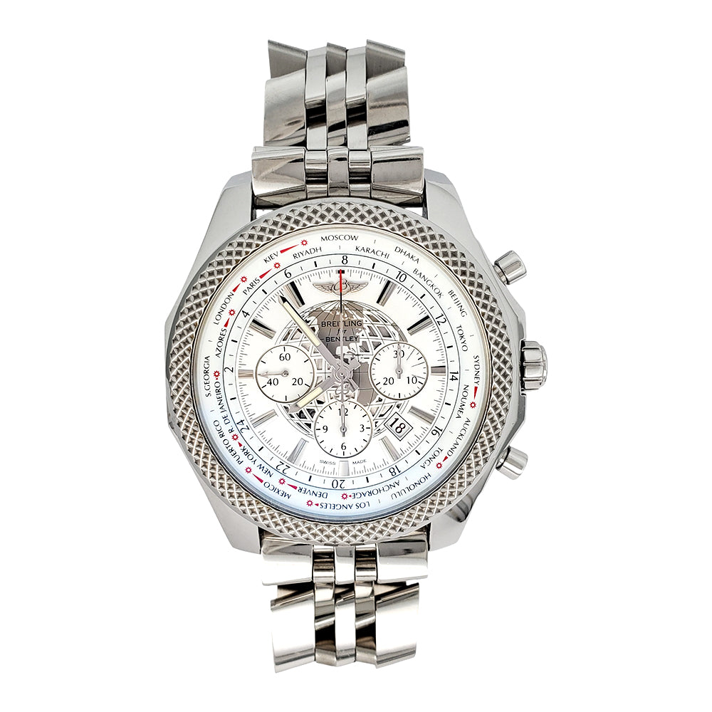 Breitling Bentley GMT B05 Unitime White Dial Mens 49mm Watch AB0521