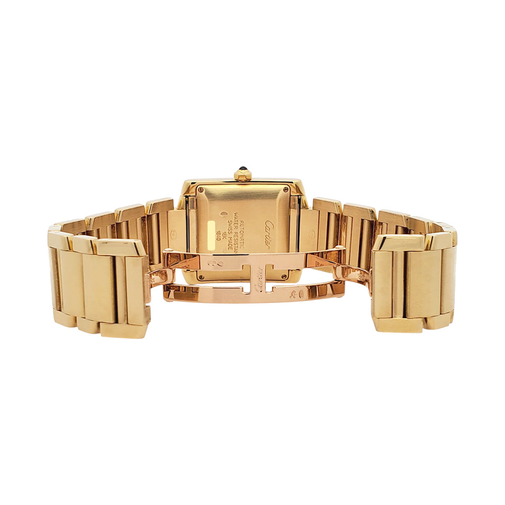 Large Cartier Tank Francaise 18k Yellow Gold Automatic 28mm Watch 1840 W50001R2 Box Papers