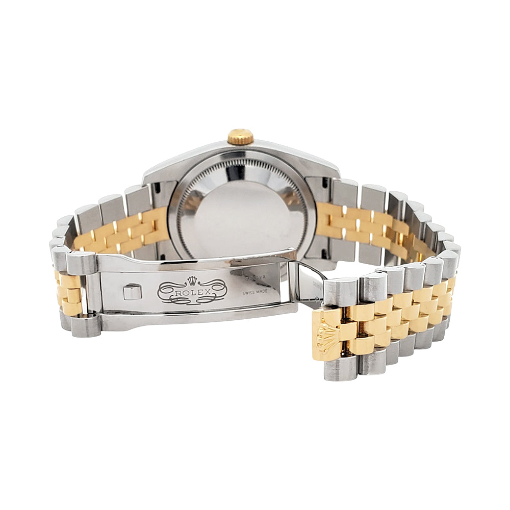 Rolex Datejust 36mm White Roman 2-Tone Yellow Gold/Steeel Jubilee Watch 116233 Box Papers