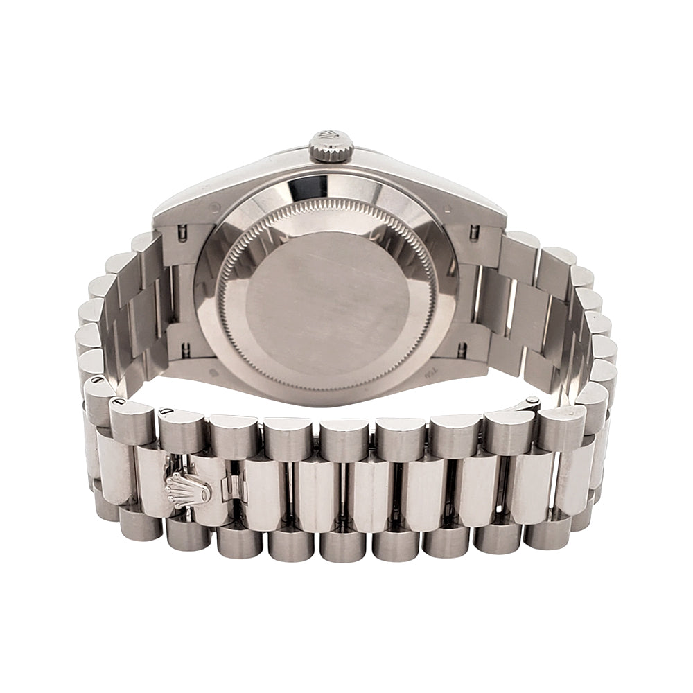 Rolex Day-Date 40 President 228239 Olive Green Roman Dial White Gold Watch Box/Papers/Tag