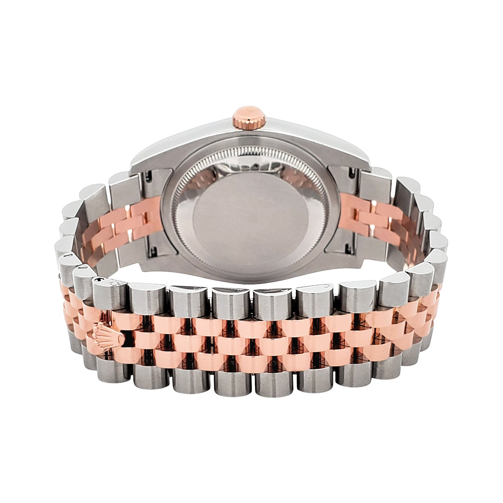 Rolex Datejust Factory Chocolate Floral Diamond Dial 2-Tone Rose Gold/Steel Jubilee 36mm Watch 116231