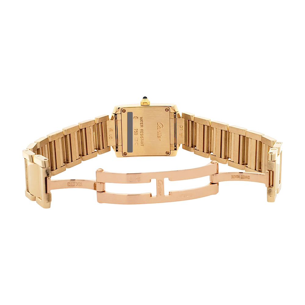 Cartier Tank Francaise Small 20mm 18K Yellow Gold White Roman Dial Ladies Watch 2385 W50002N2