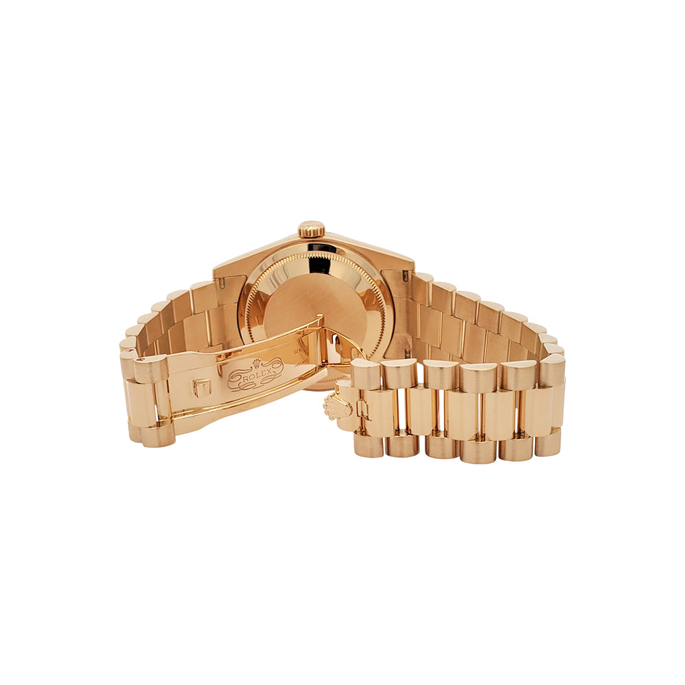 Rolex President Day-Date 36 Champagne Wave Arabic Dial Yellow Gold Watch 118238