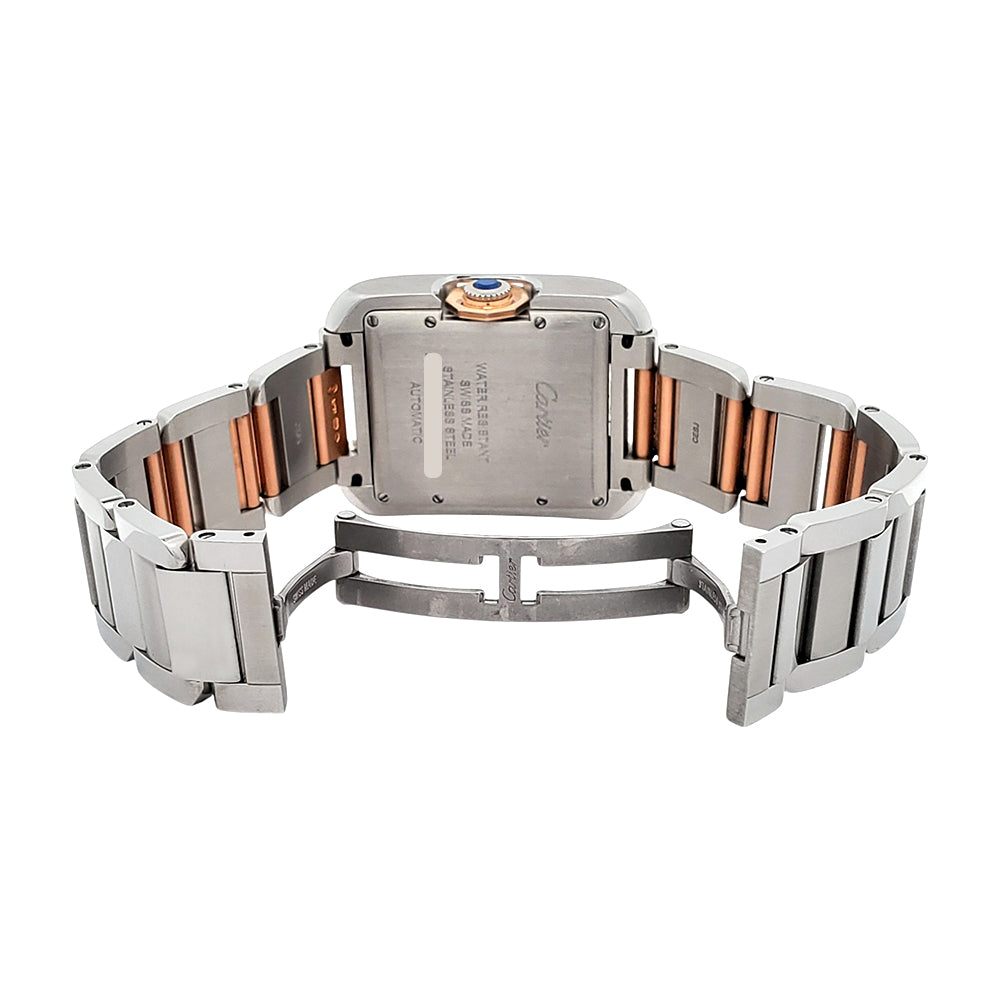 Cartier Tank Anglaise Large Silver Roman Dial 2-Tone Rose Gold/Steel 39.2 x 29.8 mm Watch 3511 W5310007