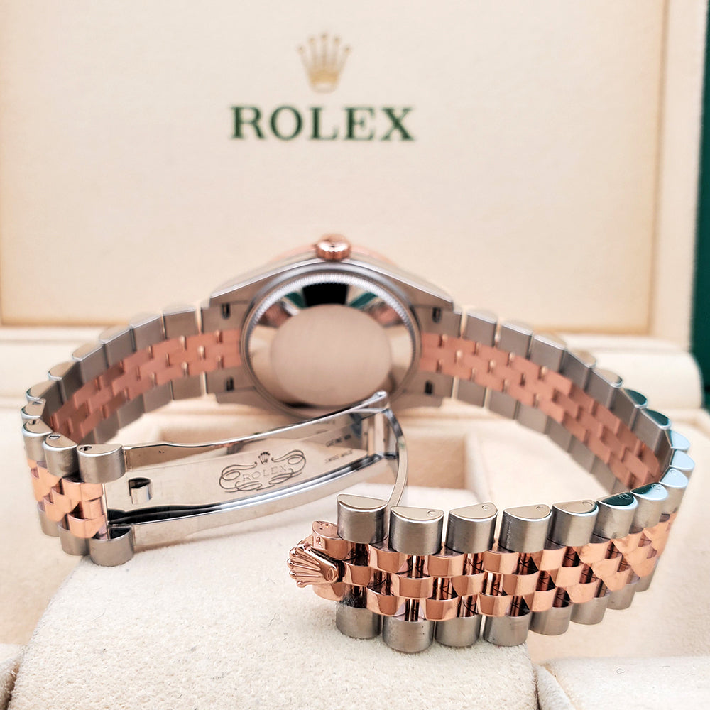 Rolex Datejust 31mm 278271 2-tone Rose Gold/Steel White Roman Jubilee Watch 0.95ct Diamond Bezel 2021 Box Papers