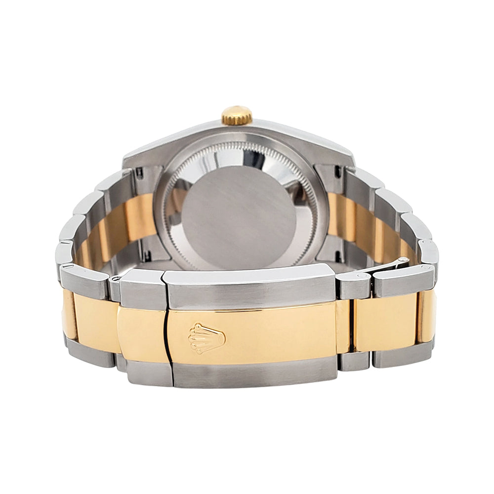 Rolex Datejust 36mm Silver Tuxedo 2-tone Yellow Gold/Steel 116233 Oyster Watch Box Papers