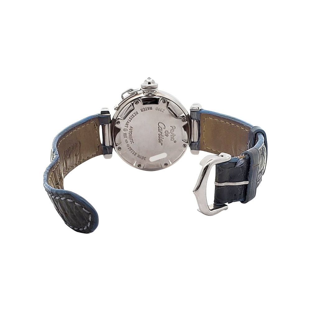 Cartier Pasha White Gold Factory Arabic Diamond Dial 32mm Watch 2398