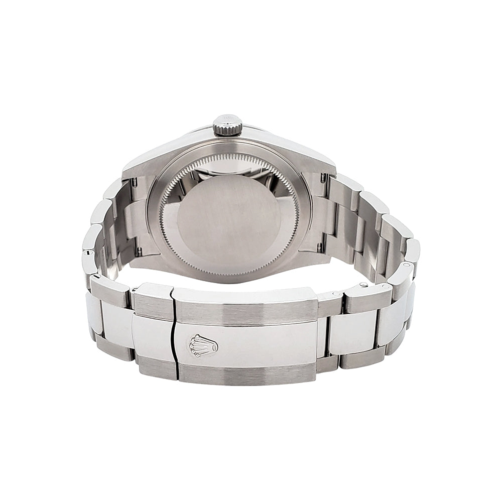 2022 Rolex Sky-Dweller White Gold Fluted Bezel Blue Index Dial Steel Oyster 42mm Watch 326934 Box Papers