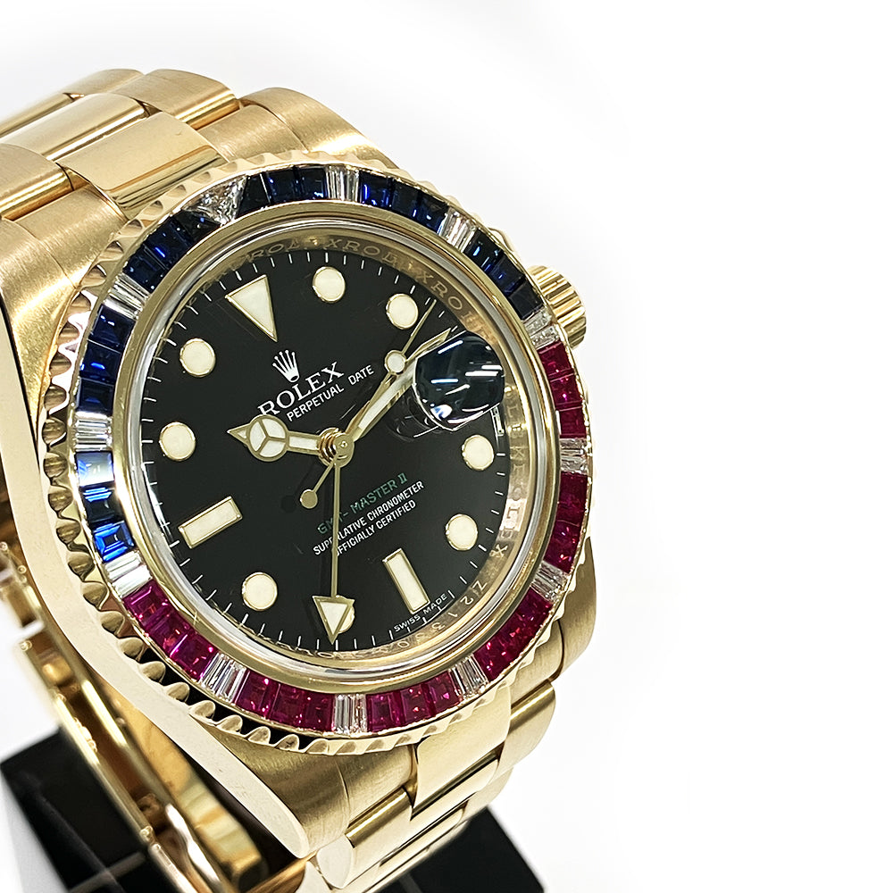 Rolex GMT-Master II 116748SARU Gold 40mm - Sapphire/Ruby Bezel