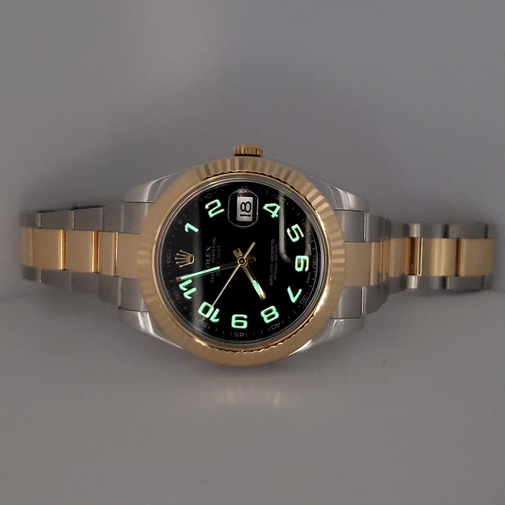 Rolex Datejust II 41mm 116333 Black Arabic Dial 2-tone Watch Box/Papers/Tag