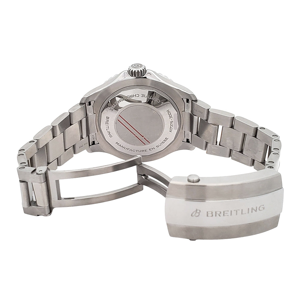 2022 Breitling Superocean 44mm Turquoise Dial Steel Mens Watch A17376 Papers