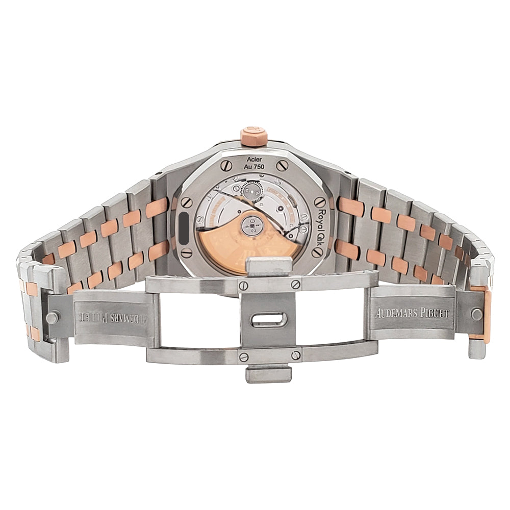 Audemars Piguet Royal Oak 37mm Silver Dial Two-Tone Rose Gold/Steel Watch 15450SR.OO.1256SR.01 Box Papers