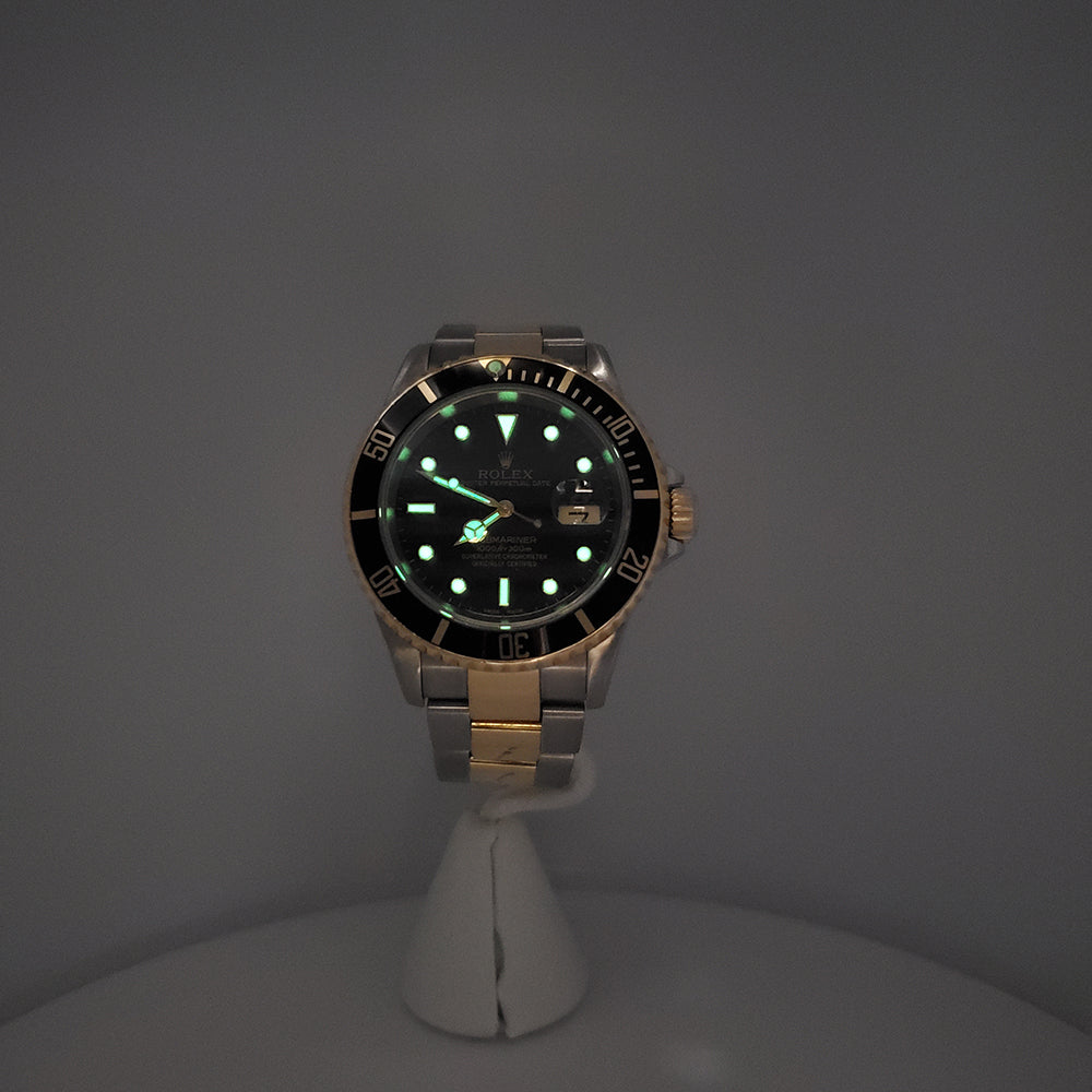 Rolex Submariner Date 40mm Black 16613 2-tone Yellow Gold/Steel Oyster Watch