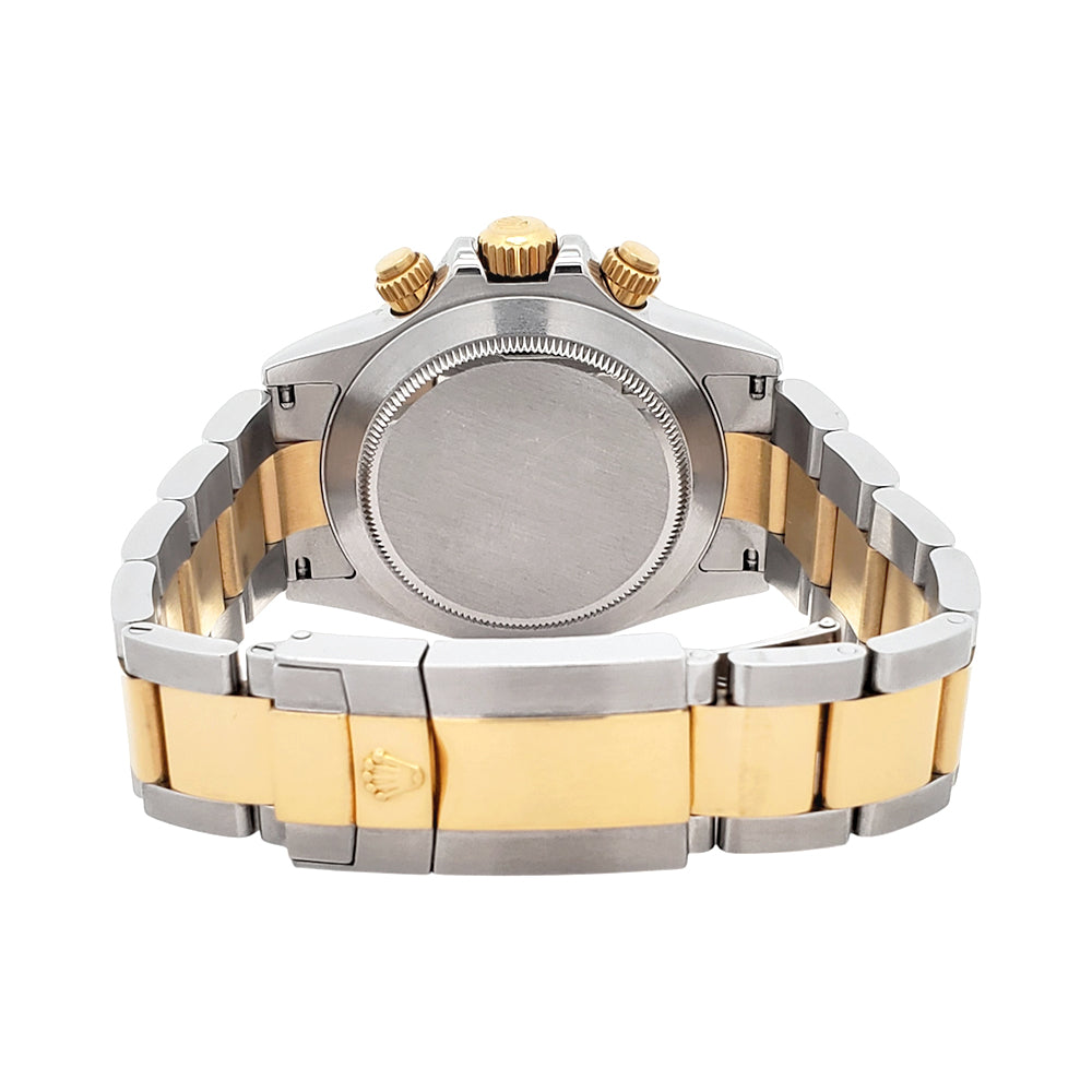 Rolex Cosmograph Daytona Factory Tahitian Mother of Pearl Dial Yellow Gold/ Steel Watch 116523 Box/Papers/Service Papers