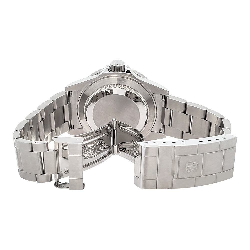 2009 Rolex Submariner "Kermit" Date Engraved Rehaut Black Green Steel 16610LV Box/Papers/Tag