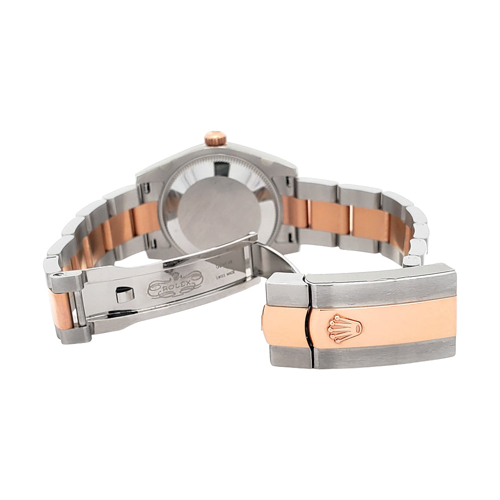 Stickered Rolex Datejust 31mm Pink Floral 2-tone Rose Gold/Steel Oyster Watch 178241 Box Papers