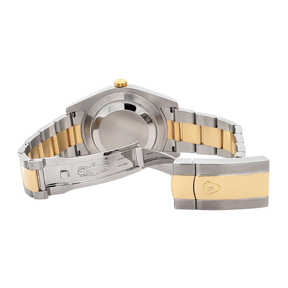 Rolex Datejust II 41mm Black Roman Dial 2-Tone Yellow Gold/ Steel Watch 116333 Box/Papers/Tag