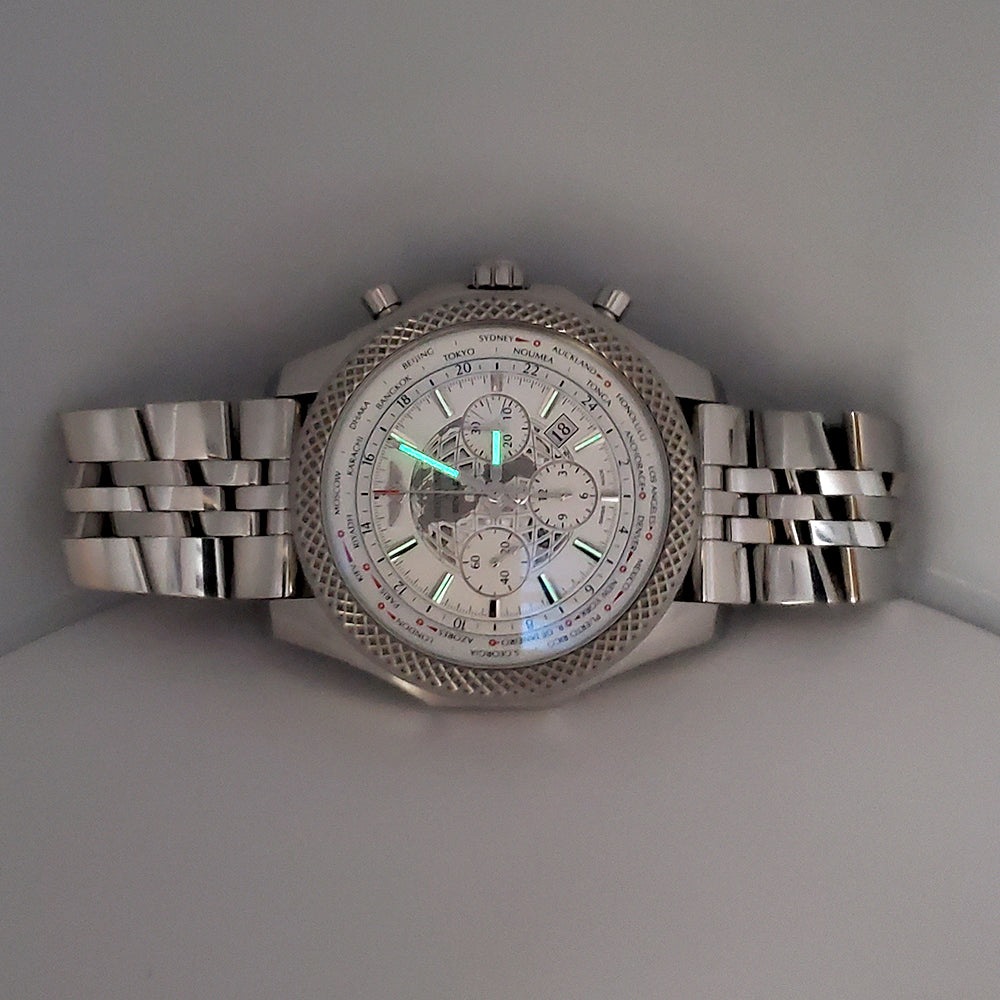 Breitling Bentley GMT B05 Unitime White Dial Mens 49mm Watch AB0521