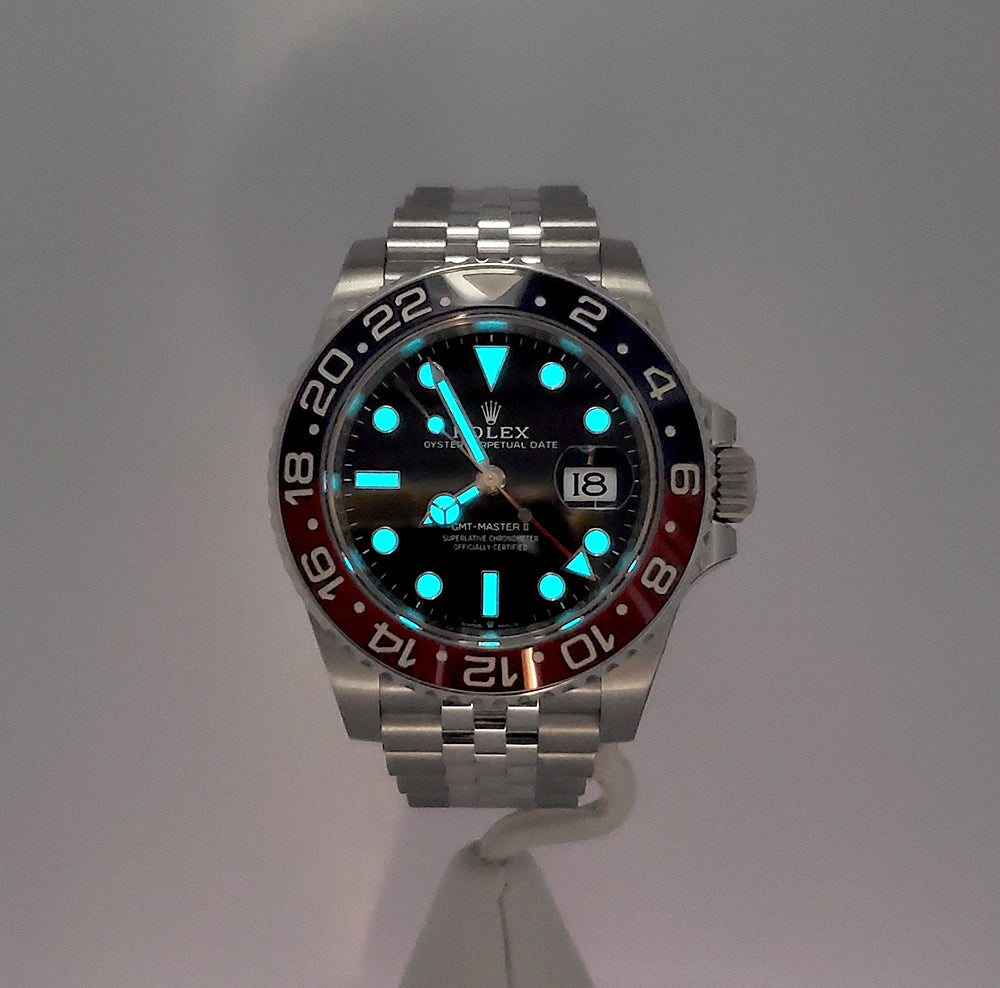 Unworn 2023 Rolex GMT-Master II 40mm Pepsi Red/Blue Steel Jubilee Watch 126710BLRO Box/Papers/Tag