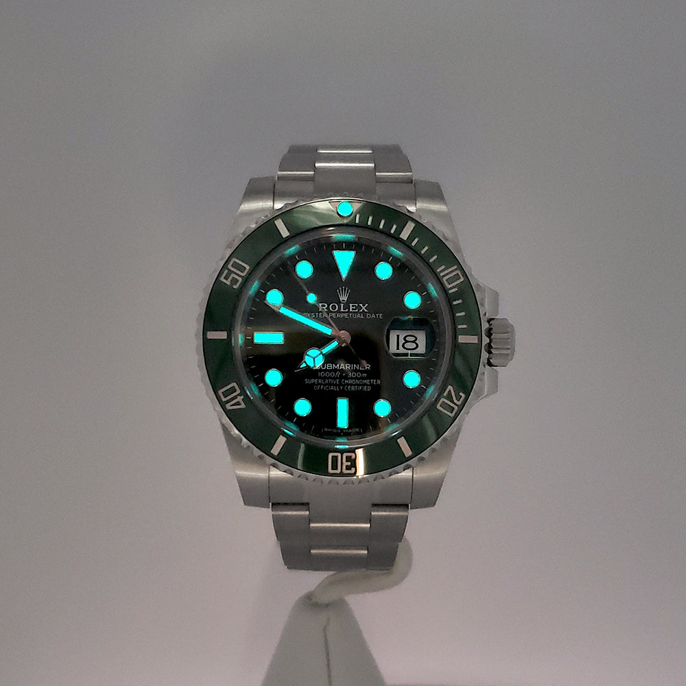 2017 Rolex Submariner "Hulk" Green Ceramic Bezel 40mm Steel Watch 116610LV Box Papers