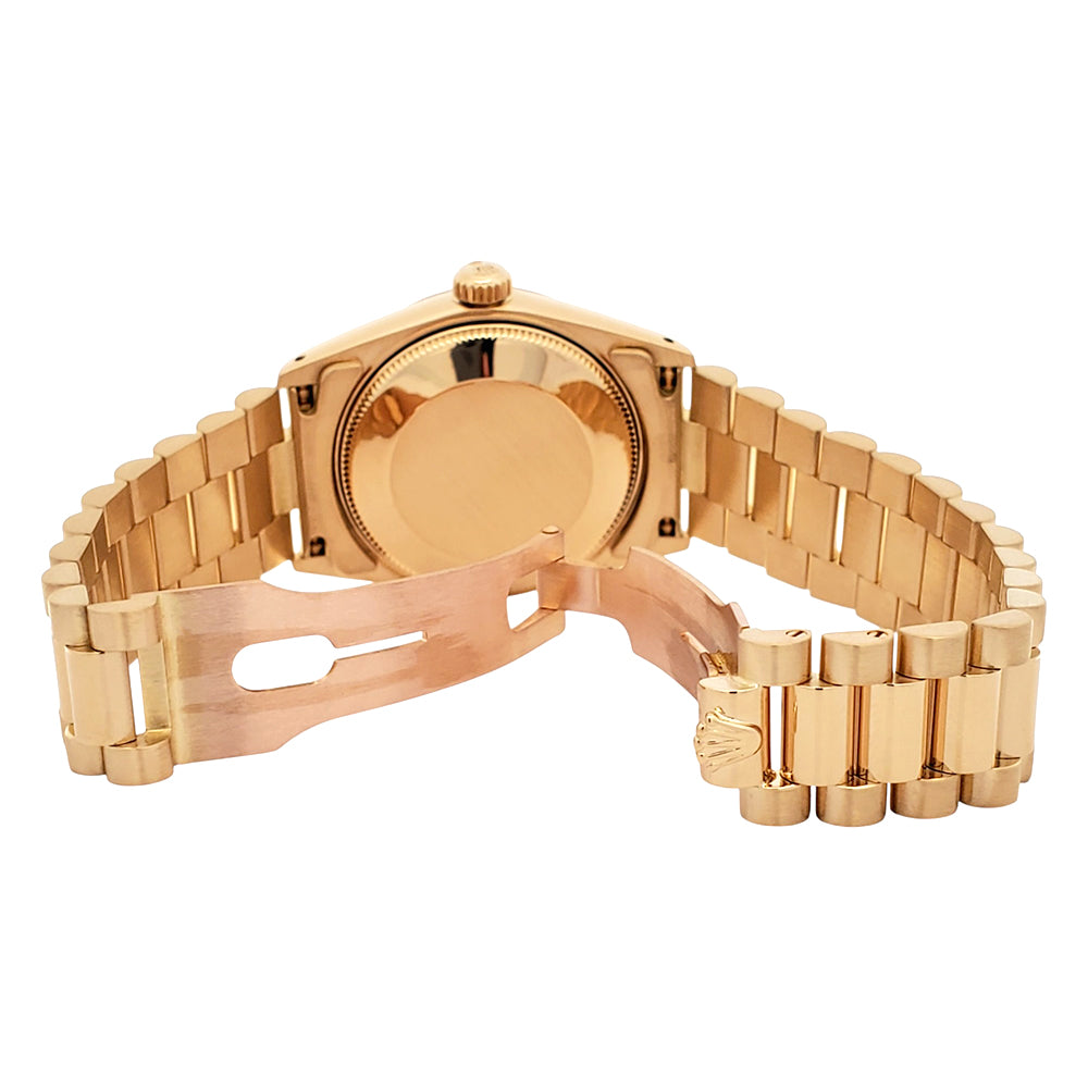 Rolex President Datejust 31mm Factory Champagne Diamond Yellow Gold Watch 68278