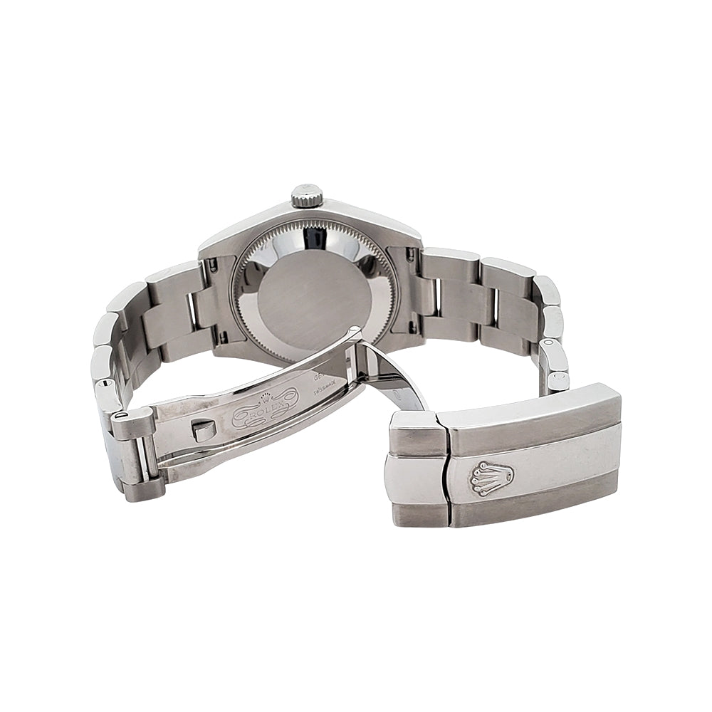 Rolex Datejust Rhodium Floral Dial Steel Oyster Midsize 31mm Watch 178240