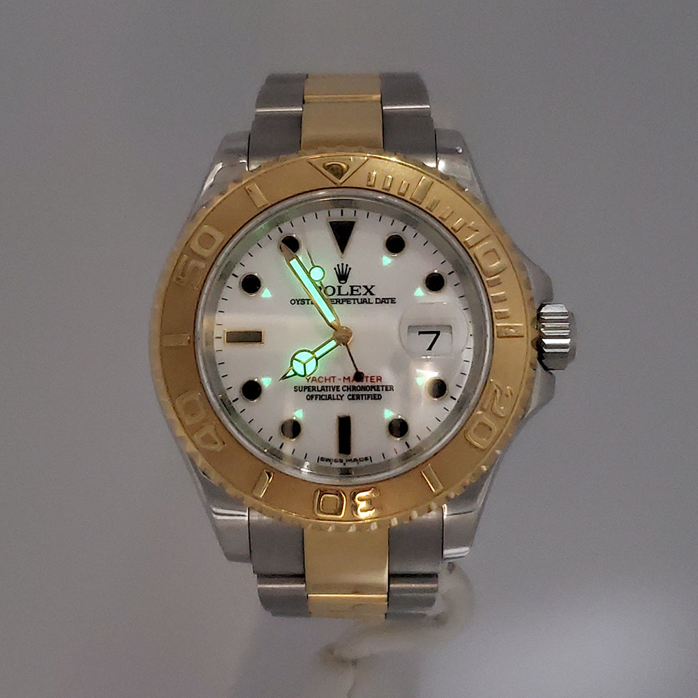 Rolex Yacht-Master 40mm White Dial 2-tone Yellow Gold/Steel Oyster 16623 Watch Box Papers