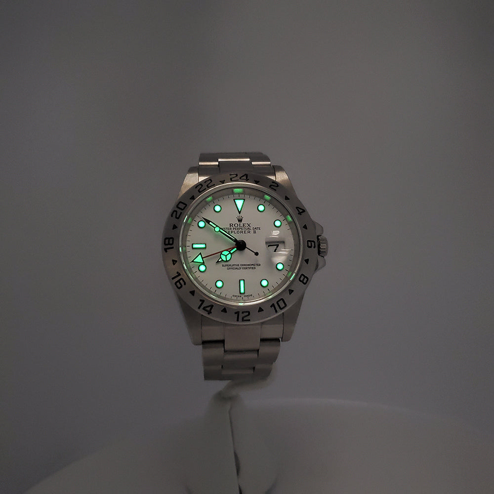 Rolex Explorer II 40mm Polar White Steel Oyster Watch 16570  Box Papers
