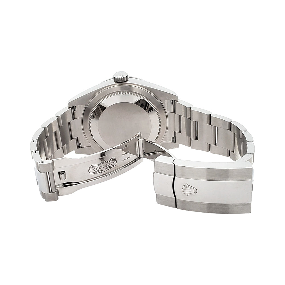 2022 Rolex Sky-Dweller White Gold Fluted Bezel Blue Index Dial Steel Oyster 42mm Watch 326934 Box Papers