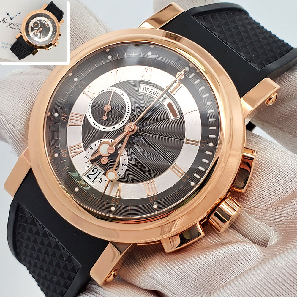 Breguet Marine Chronograph 5827BR Rose Gold 42mm Watch Papers